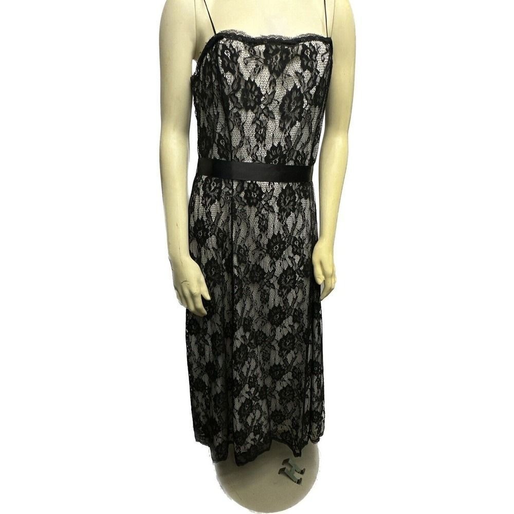 VTG Papell Boutique‎ Bulk Lace over white Slip, Party, Prom, Women's Sz 12